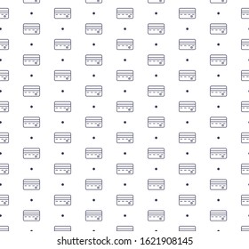 Outline credit card icon pattern seamless white background.