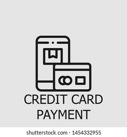 Outline credit card payment vector icon. Credit card payment illustration for web, mobile apps, design. Credit card payment vector symbol.