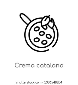 outline crema catalana vector icon. isolated black simple line element illustration from culture concept. editable vector stroke crema catalana icon on white background