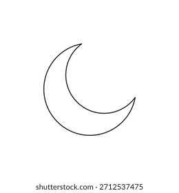 Outline crescent moon icon representing night mode or sleep.