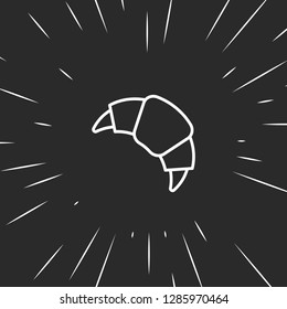 Outline croissant icon illustration isolated vector sign symbol
