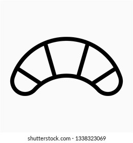 Outline croissant vector icon