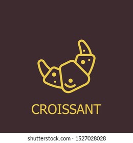 Outline croissant vector icon. Croissant illustration for web, mobile apps, design. Croissant vector symbol.