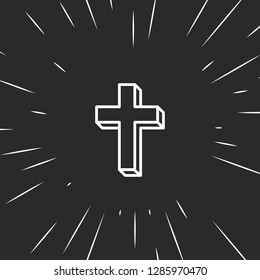 Outline cross icon illustration isolated vector sign symbol