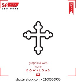 Outline cross Icon. cross icon vector isolated on white background. Graphic design, material-design, Best sellers 2022 icons, mobile application, UI UX design, EPS 10 format vector