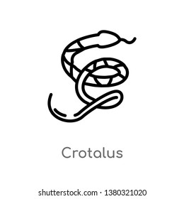 outline crotalus vector icon. isolated black simple line element illustration from desert concept. editable vector stroke crotalus icon on white background