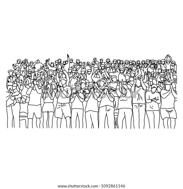 Crowd Outline Coloring Coloring Pages