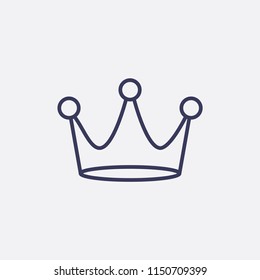 Outline crown icon illustration,vector king sign symbol