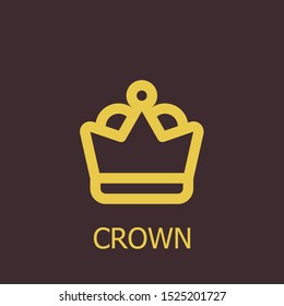 Outline crown vector icon. Crown illustration for web, mobile apps, design. Crown vector symbol.