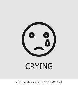 Outline crying vector icon. Crying illustration for web, mobile apps, design. Crying vector symbol.