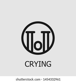 Outline crying vector icon. Crying illustration for web, mobile apps, design. Crying vector symbol.