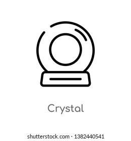 outline crystal vector icon. isolated black simple line element illustration from entertainment and arcade concept. editable vector stroke crystal icon on white background