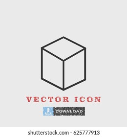 Outline cube icon illustration vector symbol