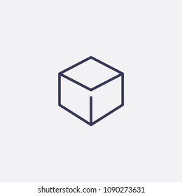 Outline cube icon illustration,vector box sign symbol