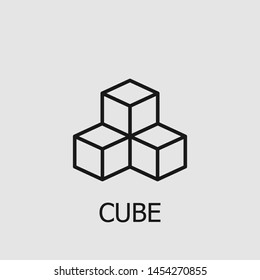 Icono de vector de cubo de esquema. Ilustración de cubo para web, aplicaciones móviles, diseño. Símbolo vector de cubo.
