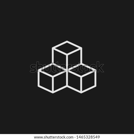 Outline cube vector icon. Cube illustration for web, mobile apps, design. Cube vector symbol.