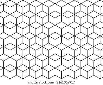 outline cubic seamless pattern on white background