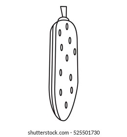 outline cucumber vegetable healthy nutrition icon
