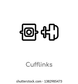 outline cufflinks vector icon. isolated black simple line element illustration from luxury concept. editable vector stroke cufflinks icon on white background
