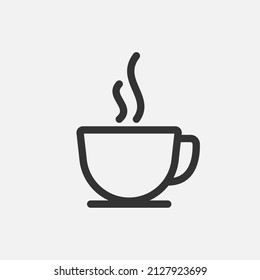 Icono de la taza de contorno de café aislado ilustración de vector de diseño plano sobre fondo blanco.
