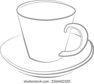 Contorno de una taza de café o té