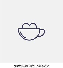 Outline cup in heart valentines day  icon illustration isolated vector sign symbol