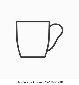 Icono de taza de contorno. Ilustración vectorial de la copa. Símbolo de web y móvil
