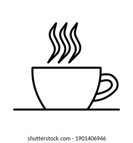 Outline cup isolated on white background. Coloring page. Vector illustration