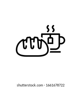 botiquín de té con icono de pan logo vectorial