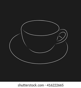 Outline of cup, vector illustration