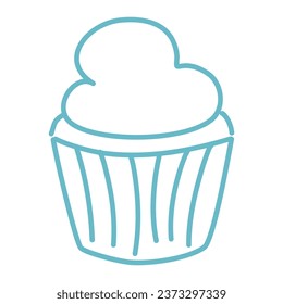 outline cupcake coloring page illustration