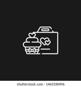 Outline cupcake vector icon. Cupcake illustration for web, mobile apps, design. Cupcake vector symbol.