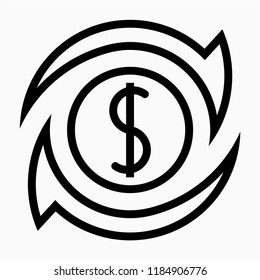 Outline currency exchange pixel perfect vector icon