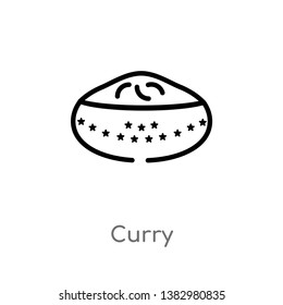 outline curry vector icon. isolated black simple line element illustration from india concept. editable vector stroke curry icon on white background