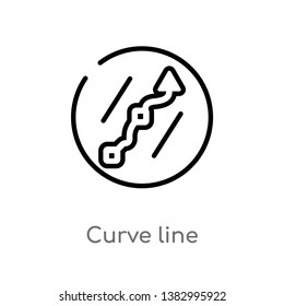 outline curve line vector icon. isolated black simple line element illustration from user interface concept. editable vector stroke curve line icon on white background