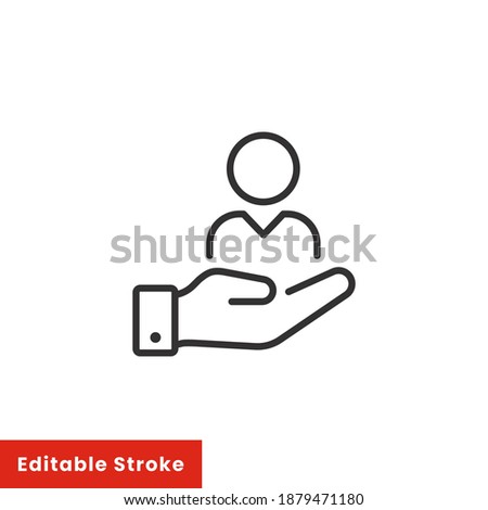 Outline Customer Retention icon. care customer, total inclusive service, line symbol on white background - editable stroke vector illustration eps10