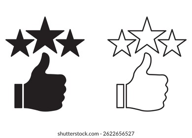 Outline customer satisfaction icons, user feedback icons set vector illustration eps 10