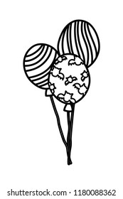 outline cute balloons accessories with funny decoration