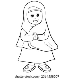 Outline Cute children are jumping happily. flat design style minimal vector