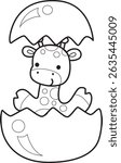 Outline of Cute giraffe animals with various activities.
Lineart of Funny sticker of Giraffe animal kids.
outline of giraffe in the crack of egg
