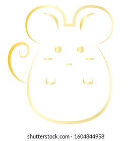 Outline of a cute golden rat - Vector illustration design
