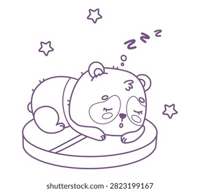 Outline Cute Kawaii Panda