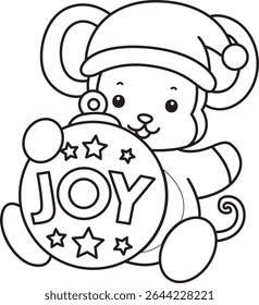 Outline of Cute Monkey icon. COloring pages of Funny baby Monkey animal series stock illustration. outline of monkey bring a Joy decoration 