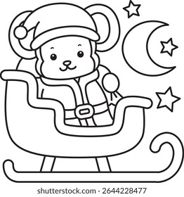 Outline of Cute Monkey icon. COloring pages of Funny baby Monkey animal series stock illustration. outline of santa monkey riding a train