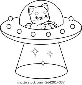 Outline of Cute puppy kawaii dog lovely animal vector icon. Coloring page of Fluffy Shiba Inu. outline of shiba inu driving a space ship
