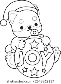 Outline of Cute puppy kawaii dog lovely animal vector icon. Coloring page of Fluffy Shiba Inu. outline of shiba inu bring a Joy decoration 