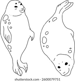 outline cute seal for templates.
