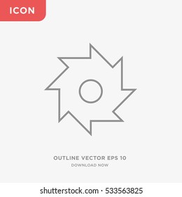Outline cutting flying weapon icon illustration isolated vector sign symbol