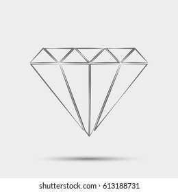 Outline Daimond web icon ilustration vector symbol