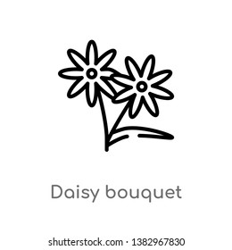 outline daisy bouquet vector icon. isolated black simple line element illustration from general concept. editable vector stroke daisy bouquet icon on white background
